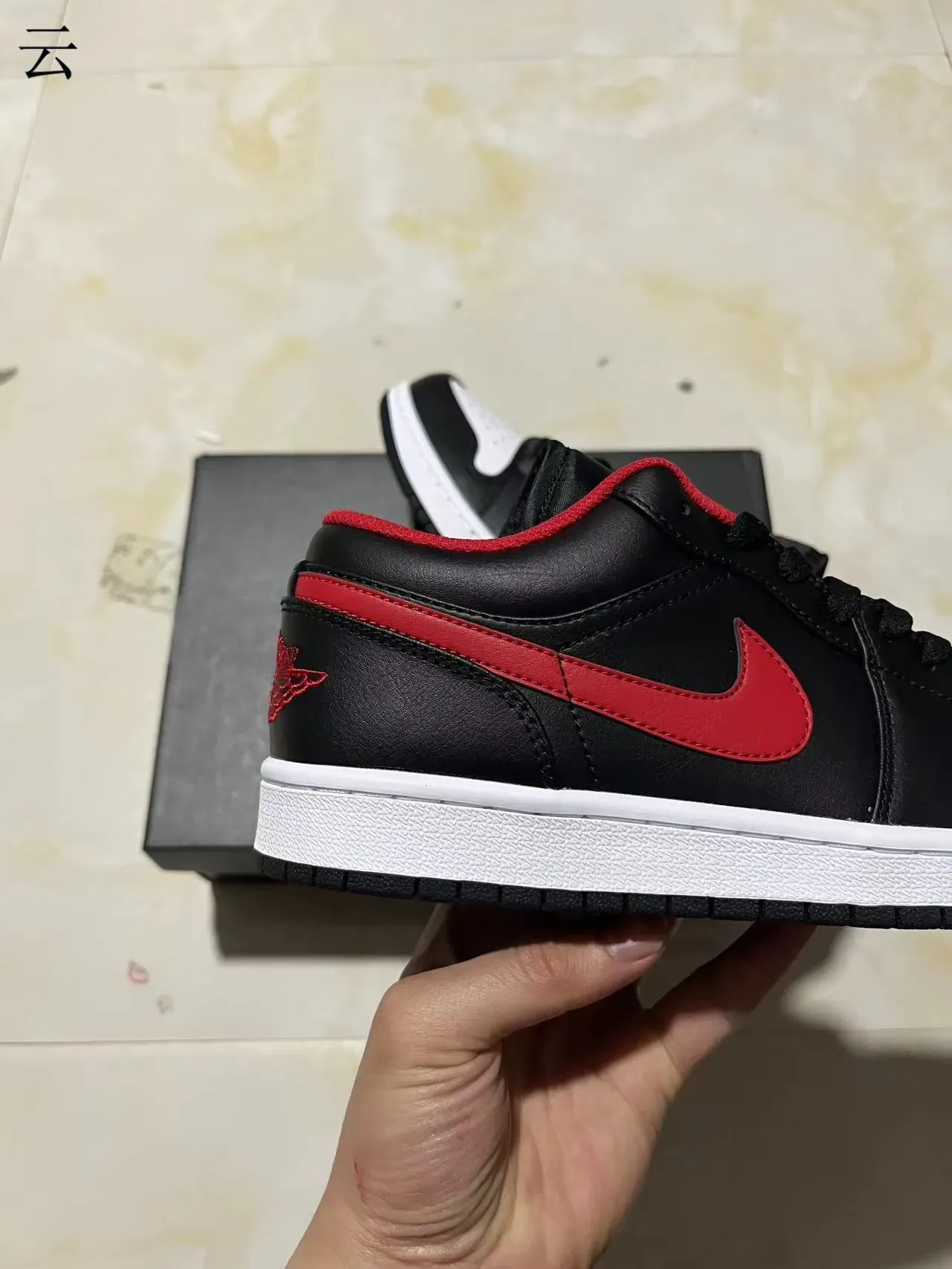 Nike Air Jordan 1 Low Black Red White Lifestyle Sneakers 7