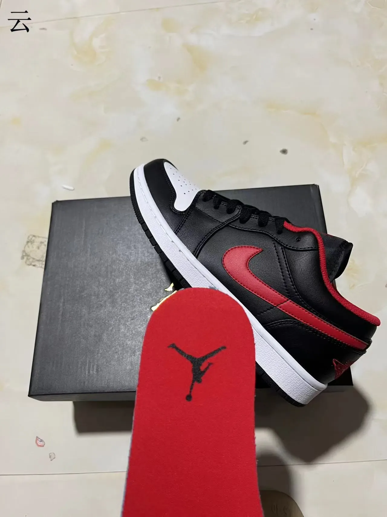 Nike Air Jordan 1 Low Black Red White Lifestyle Sneakers 10