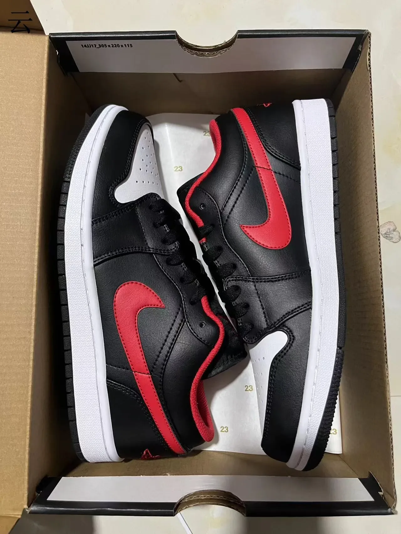 Nike Air Jordan 1 Low Black Red White Lifestyle Sneakers 11