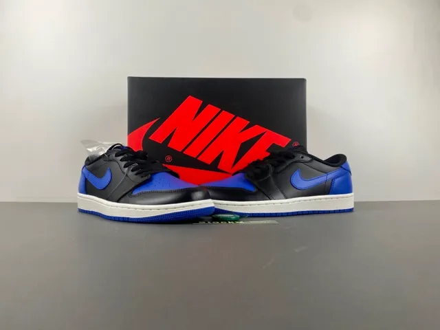 Nike Air Jordan 1 Low Black Royal Blue Lifestyle Sneakers 12