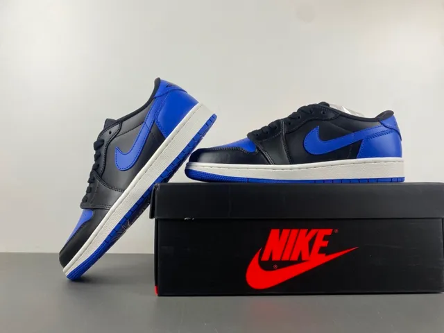 Nike Air Jordan 1 Low Black Royal Blue Lifestyle Sneakers 13