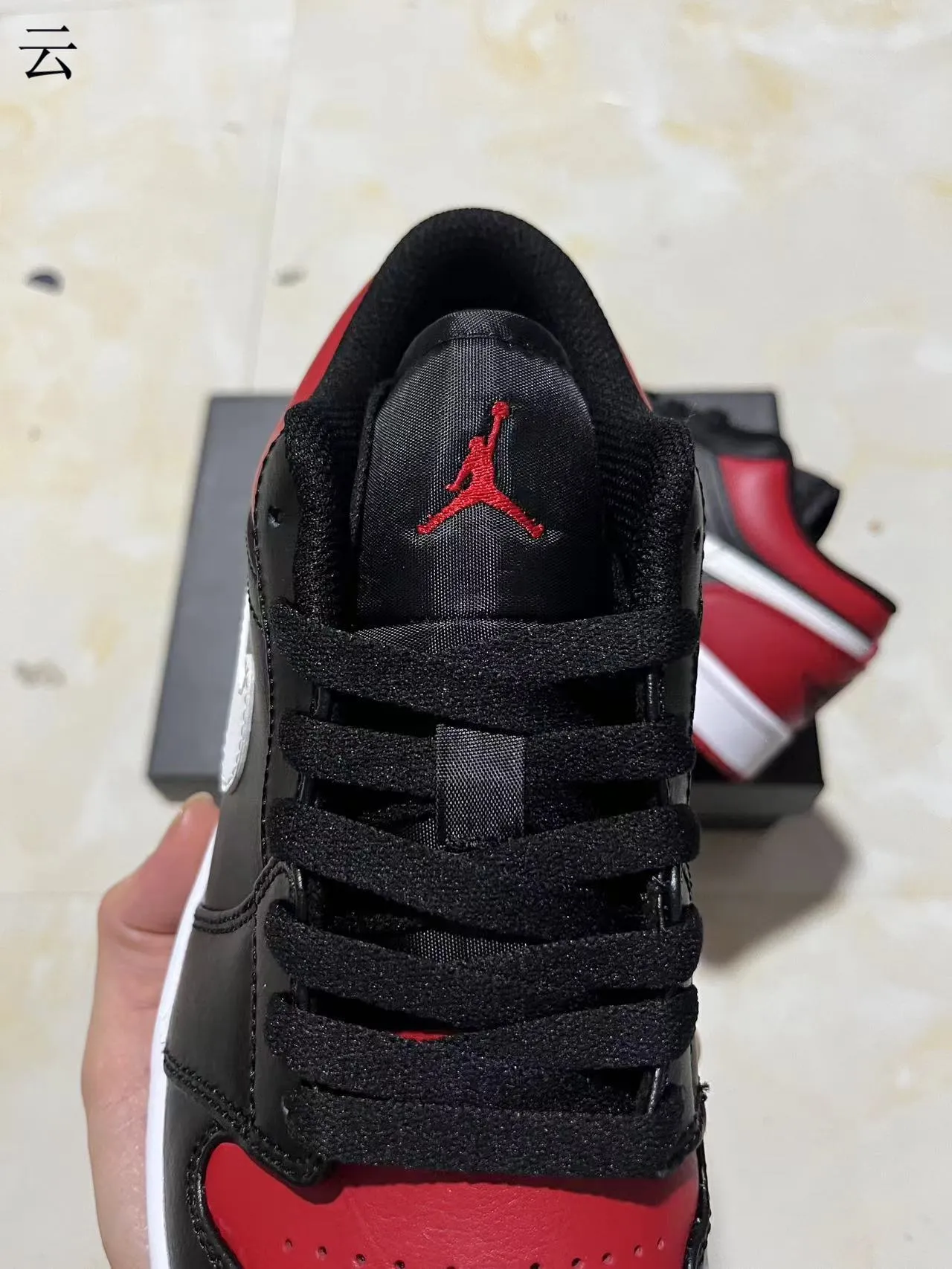 Nike Air Jordan 1 Low Black University Red White Lifestyle Sneakers 4