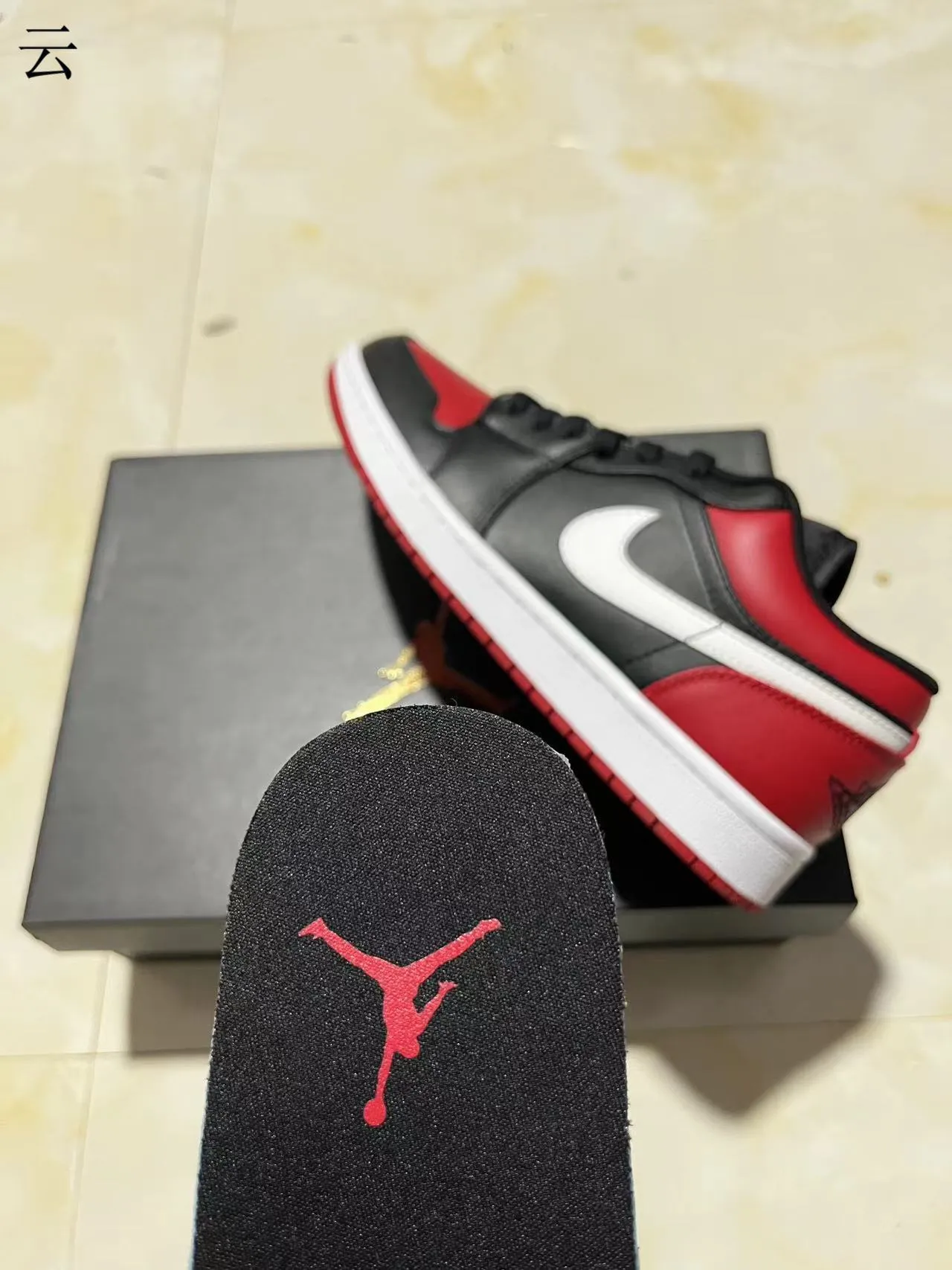 Nike Air Jordan 1 Low Black University Red White Lifestyle Sneakers 10
