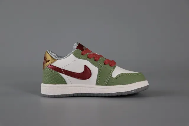 Nike Air Jordan 1 Low Burgundy and Gold Lifestyle Sneakers 3