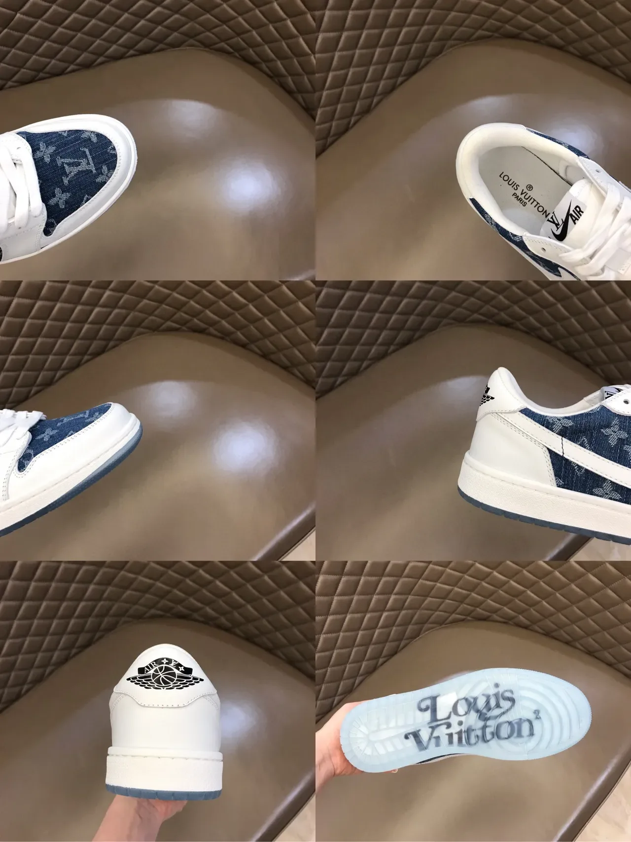Nike Air Jordan 1 Low Denim-Print White Lifestyle Sneakers 2