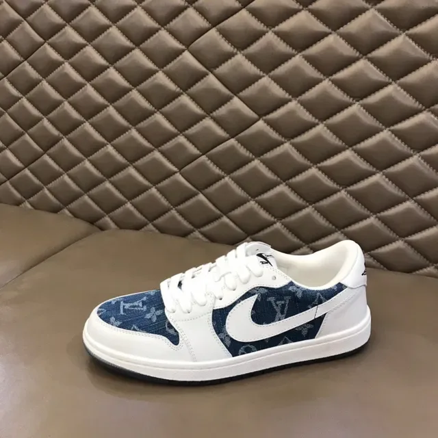 Nike Air Jordan 1 Low Denim-Print White Lifestyle Sneakers 5