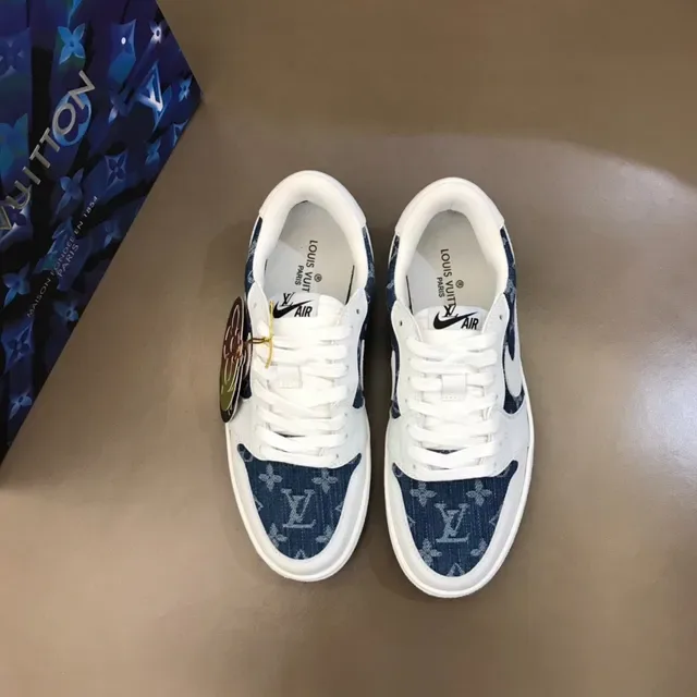 Nike Air Jordan 1 Low Denim-Print White Lifestyle Sneakers 9