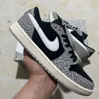 Nike Air Jordan 1 Low Elephant Print Lifestyle Sneakers