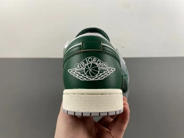 Nike Air Jordan 1 Low Green and White Lifestyle Sneakers 4
