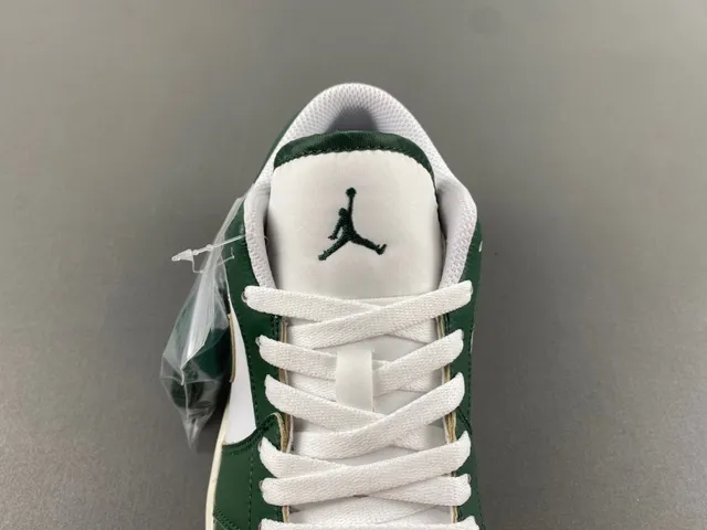 Nike Air Jordan 1 Low Green and White Lifestyle Sneakers 7