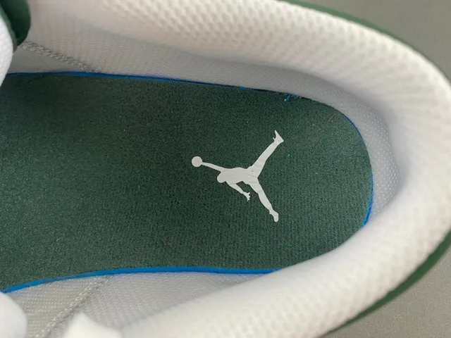 Nike Air Jordan 1 Low Green and White Lifestyle Sneakers 8
