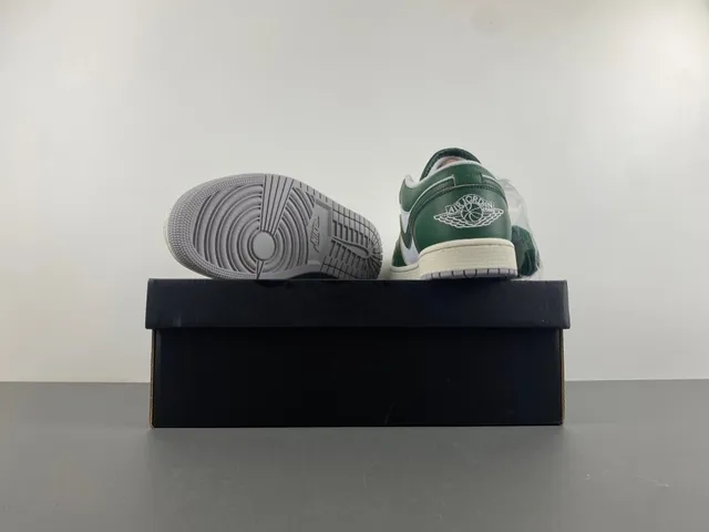 Nike Air Jordan 1 Low Green and White Lifestyle Sneakers 16
