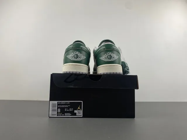 Nike Air Jordan 1 Low Green and White Lifestyle Sneakers 17