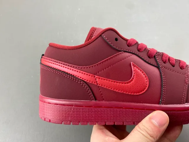 Nike Air Jordan 1 Low Monochromatic Red Lifestyle Sneakers 3