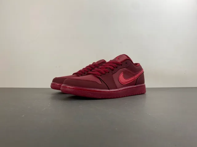 Nike Air Jordan 1 Low Monochromatic Red Lifestyle Sneakers 10