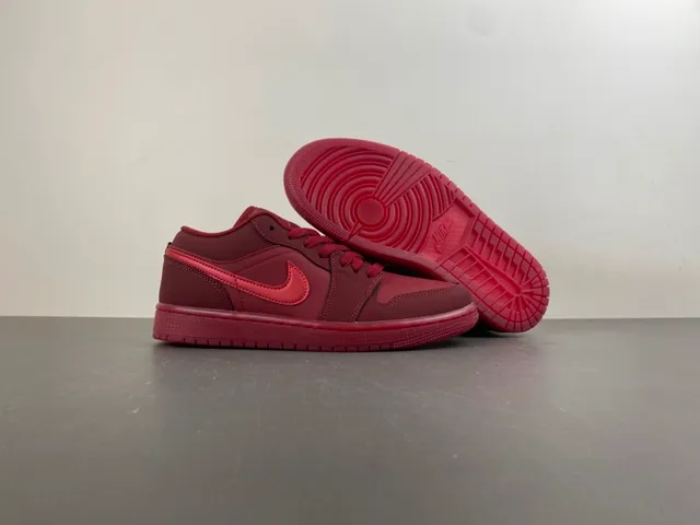 Nike Air Jordan 1 Low Monochromatic Red Lifestyle Sneakers 12