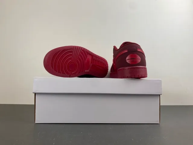 Nike Air Jordan 1 Low Monochromatic Red Lifestyle Sneakers 16