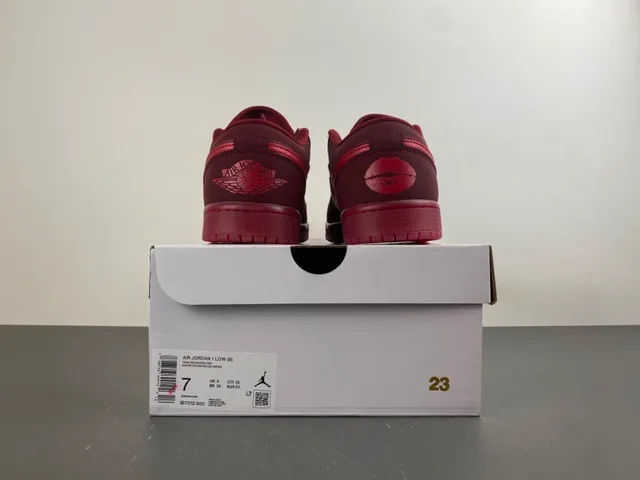 Nike Air Jordan 1 Low Monochromatic Red Lifestyle Sneakers 17