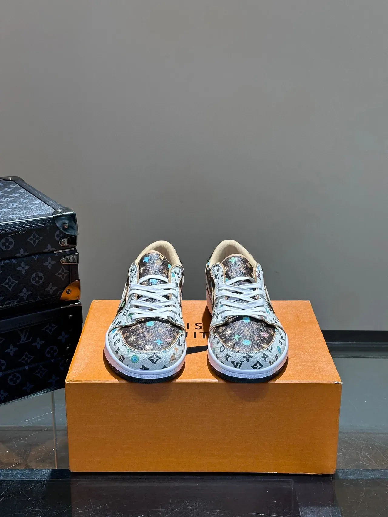Nike Air Jordan 1 Low Monogram Print Lifestyle Sneakers 2