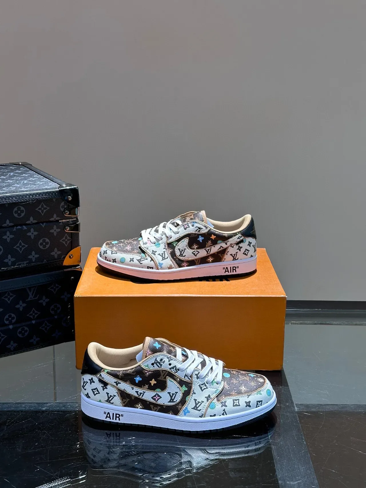 Nike Air Jordan 1 Low Monogram Print Lifestyle Sneakers 4