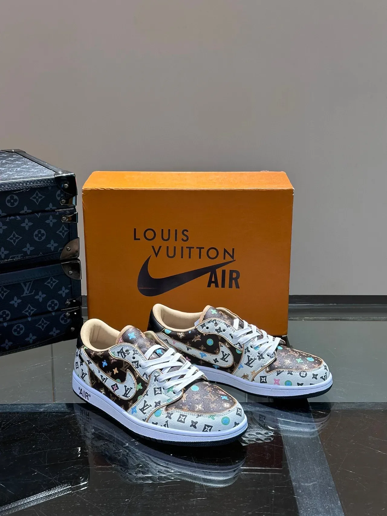 Nike Air Jordan 1 Low Monogram Print Lifestyle Sneakers 5
