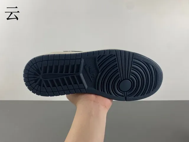 Nike Air Jordan 1 Low Off-White Navy Lifestyle Sneakers 9