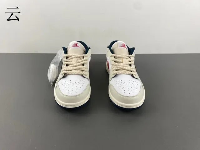 Nike Air Jordan 1 Low Off-White Navy Lifestyle Sneakers 11