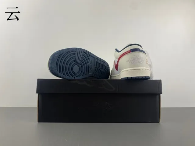 Nike Air Jordan 1 Low Off-White Navy Lifestyle Sneakers 16