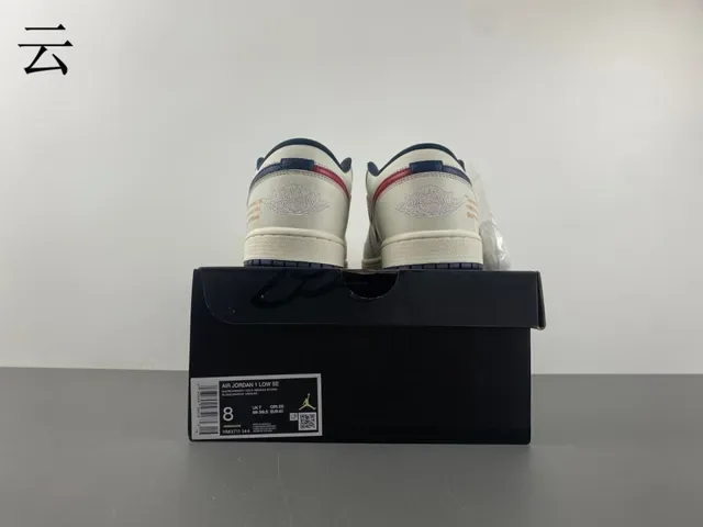 Nike Air Jordan 1 Low Off-White Navy Lifestyle Sneakers 17