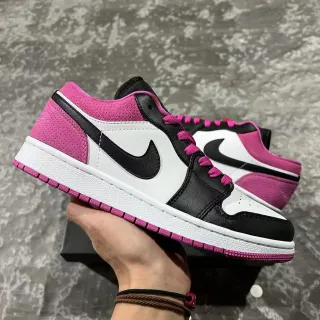 Nike Air Jordan 1 Low Pink Black White Lifestyle Sneakers