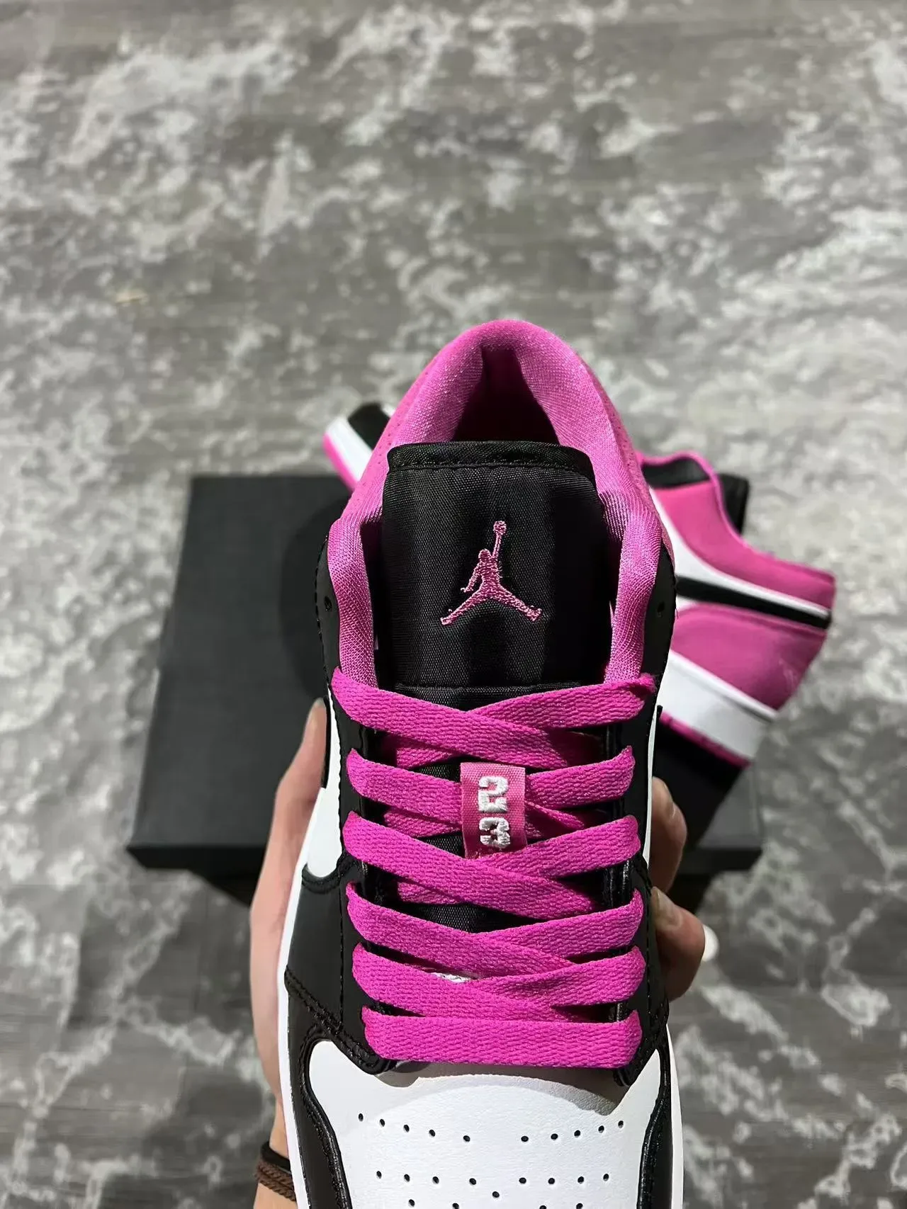 Nike Air Jordan 1 Low Pink Black White Lifestyle Sneakers 4