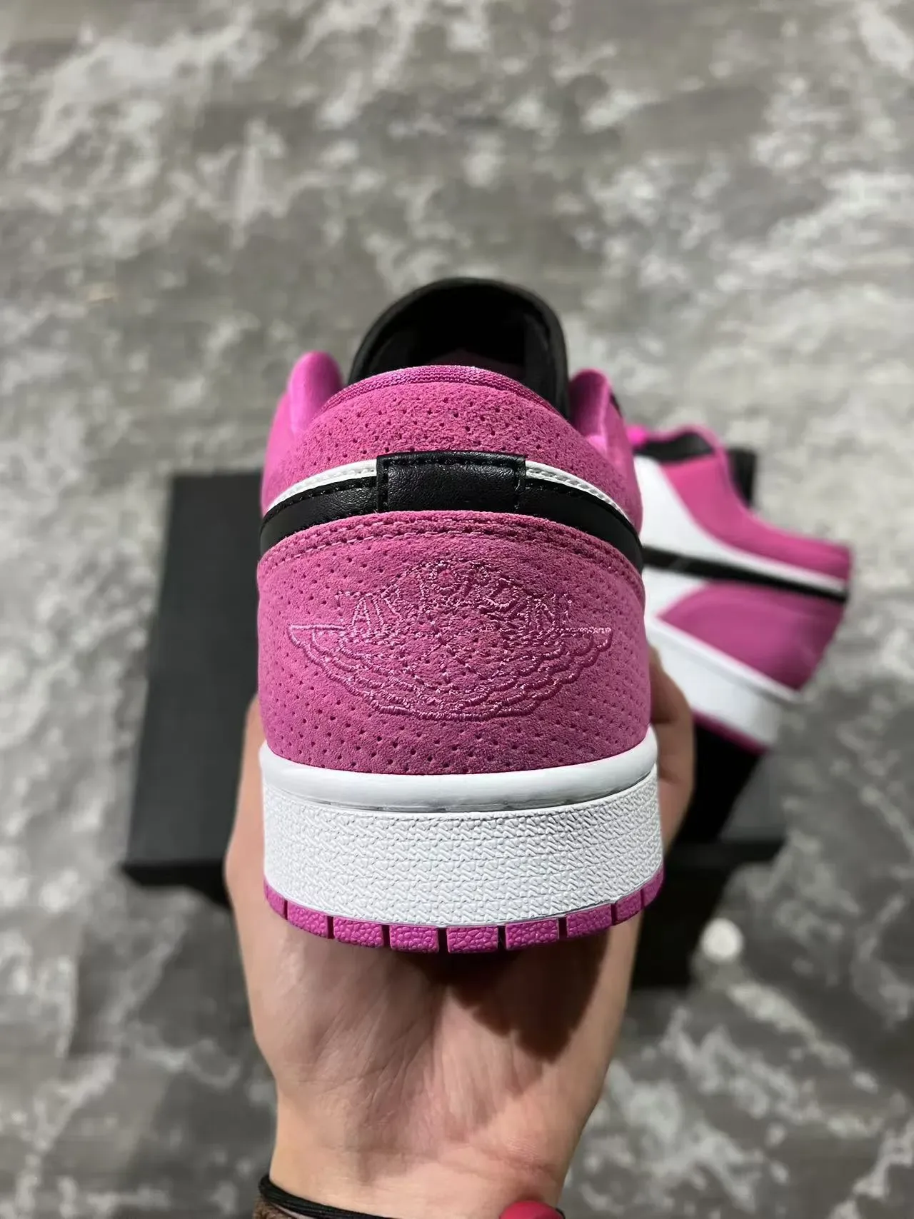 Nike Air Jordan 1 Low Pink Black White Lifestyle Sneakers 8
