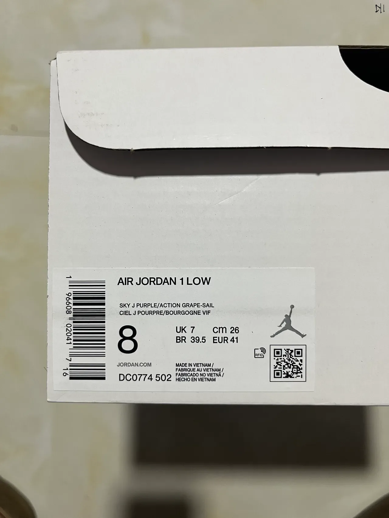 Nike Air Jordan 1 Low Purple Navy White Lifestyle Sneakers 3