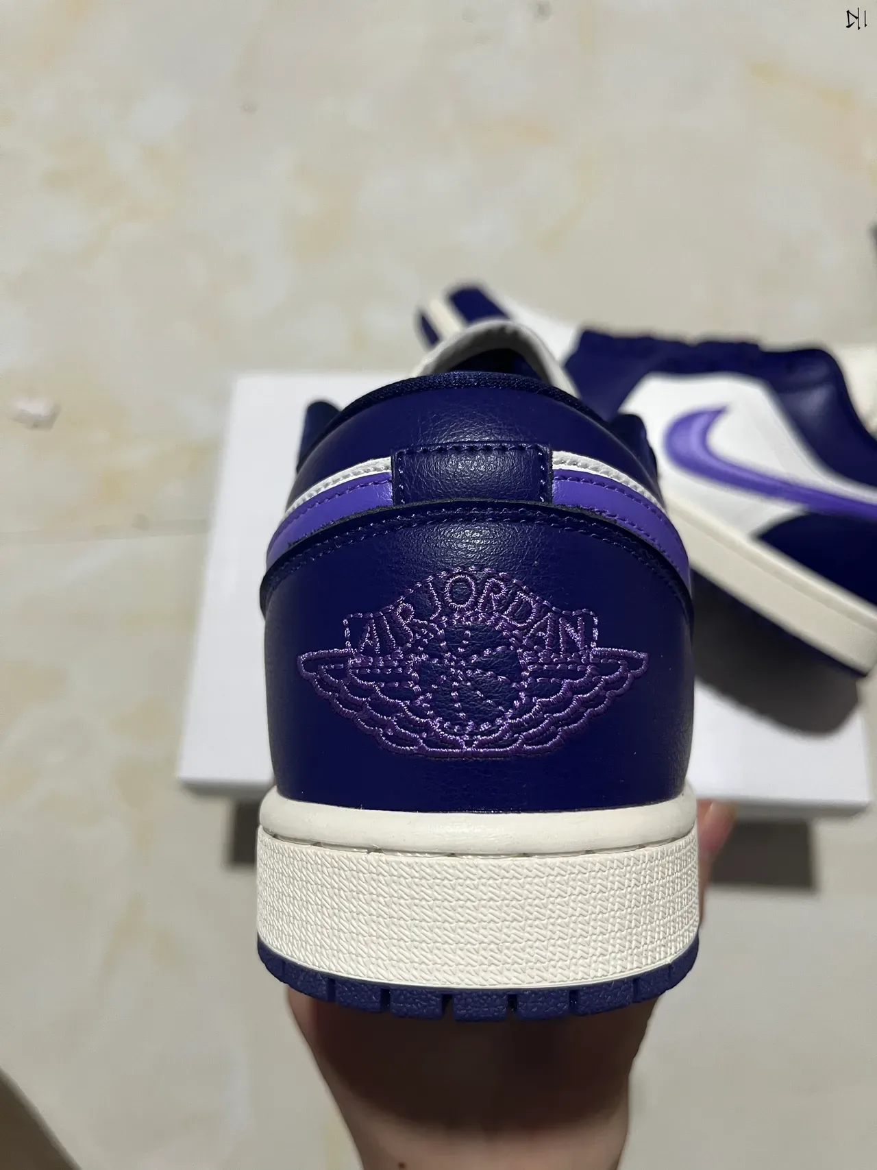 Nike Air Jordan 1 Low Purple Navy White Lifestyle Sneakers 4