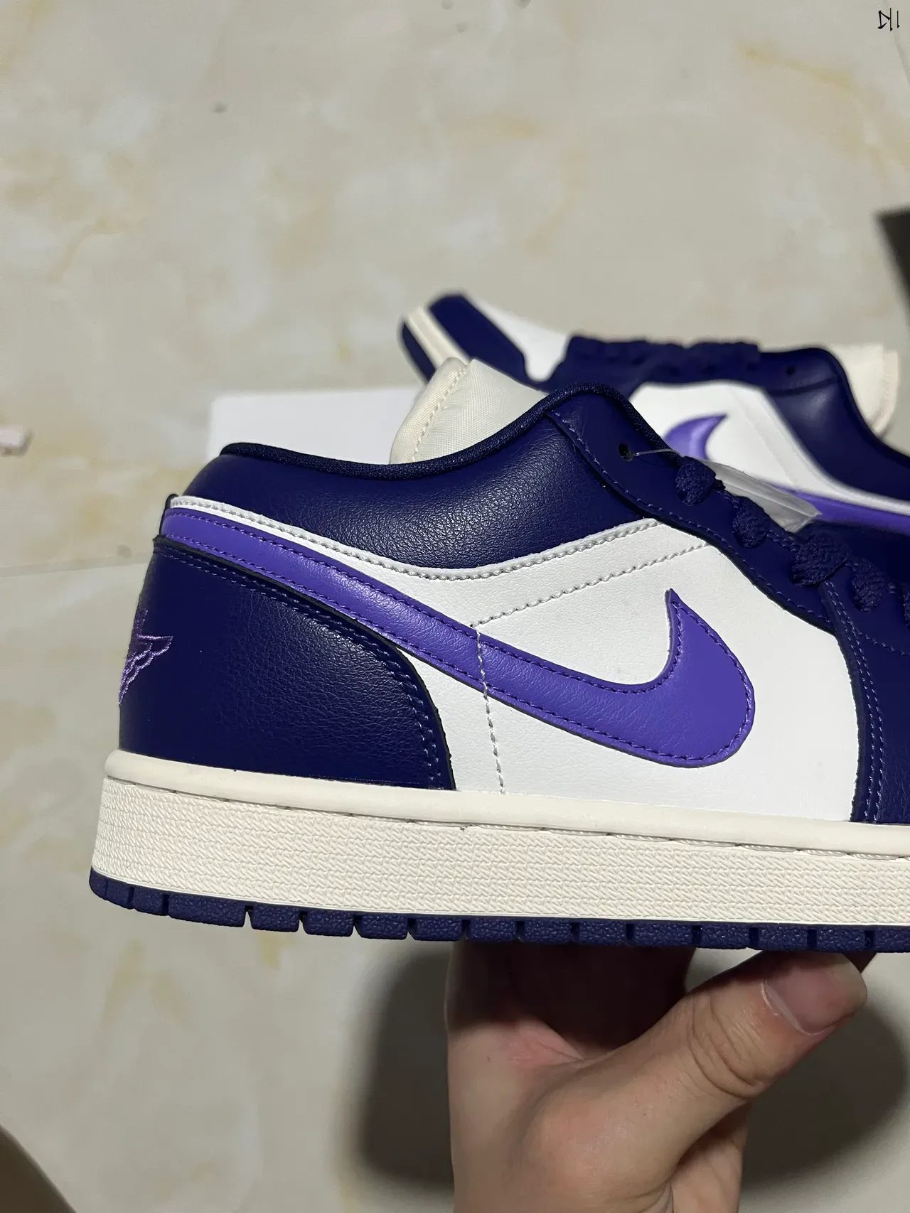 Nike Air Jordan 1 Low Purple Navy White Lifestyle Sneakers 5