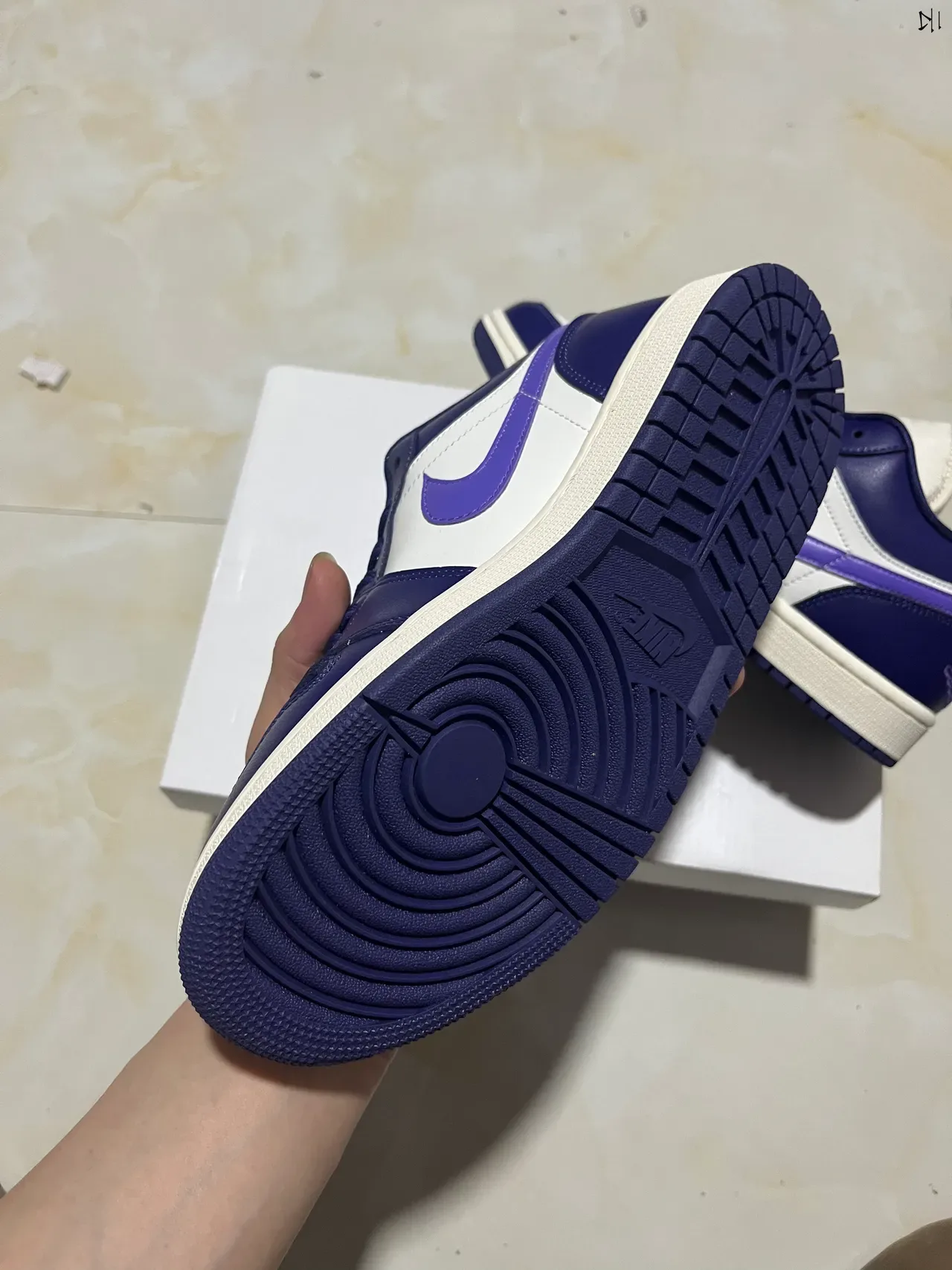 Nike Air Jordan 1 Low Purple Navy White Lifestyle Sneakers 7