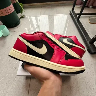 Nike Air Jordan 1 Low Red Black Cream Lifestyle Sneakers