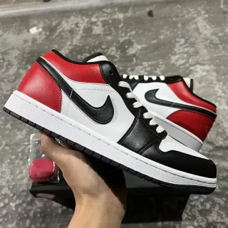 Nike Air Jordan 1 Low Vermelho Preto Branco Tênis Lifestyle