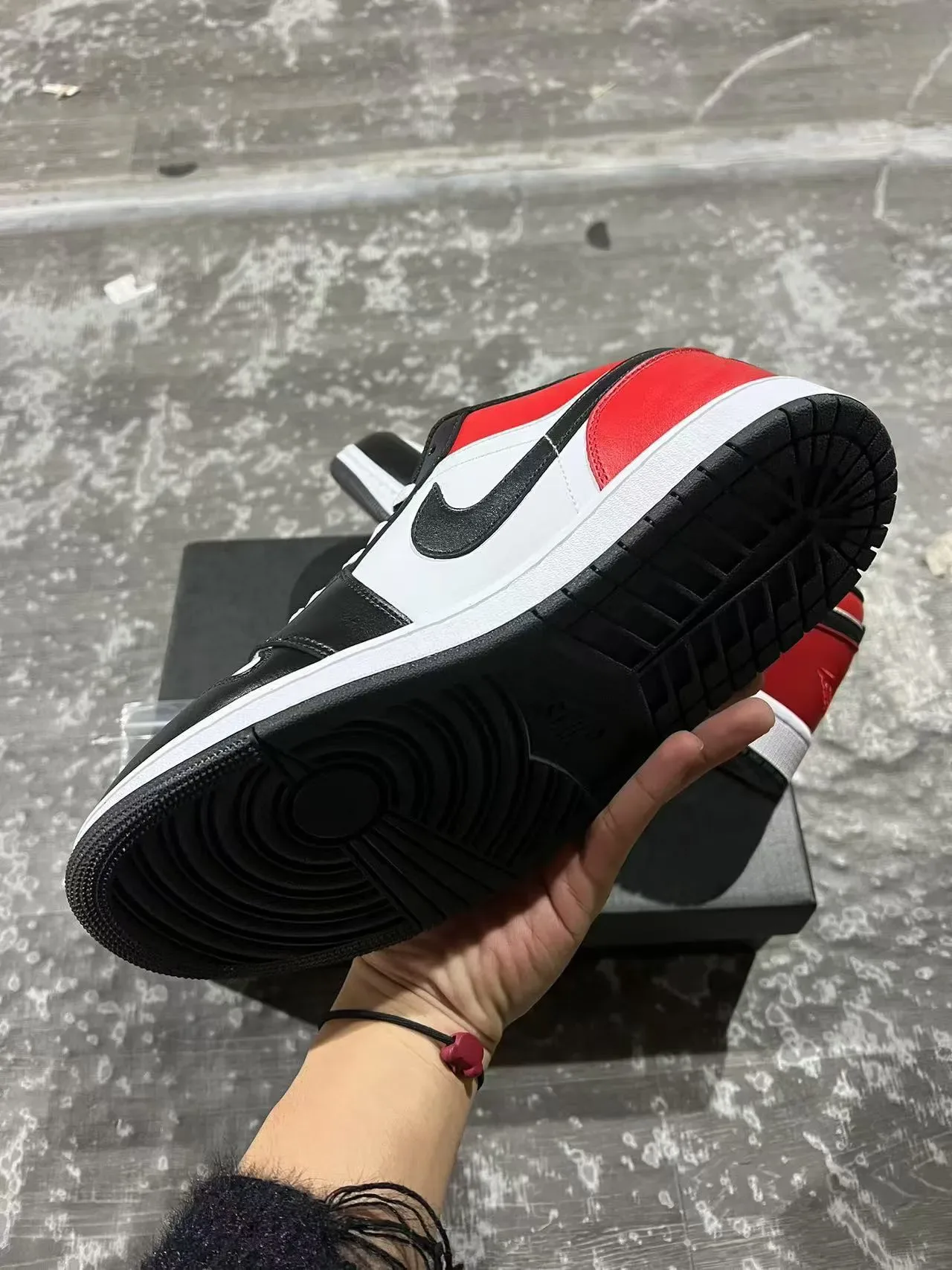 Nike Air Jordan 1 Low Red Black White Lifestyle Sneakers 6