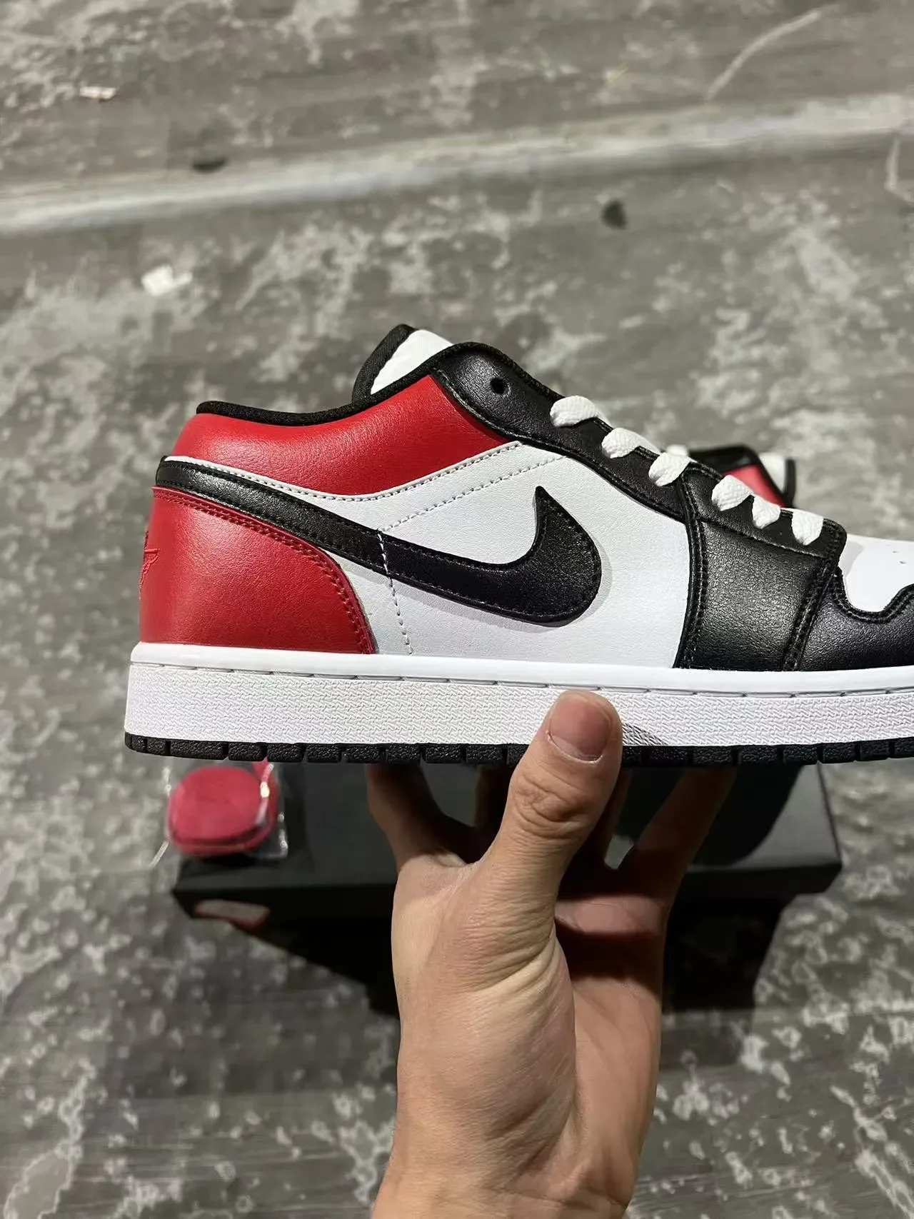 Nike Air Jordan 1 Low Red Black White Lifestyle Sneakers 7