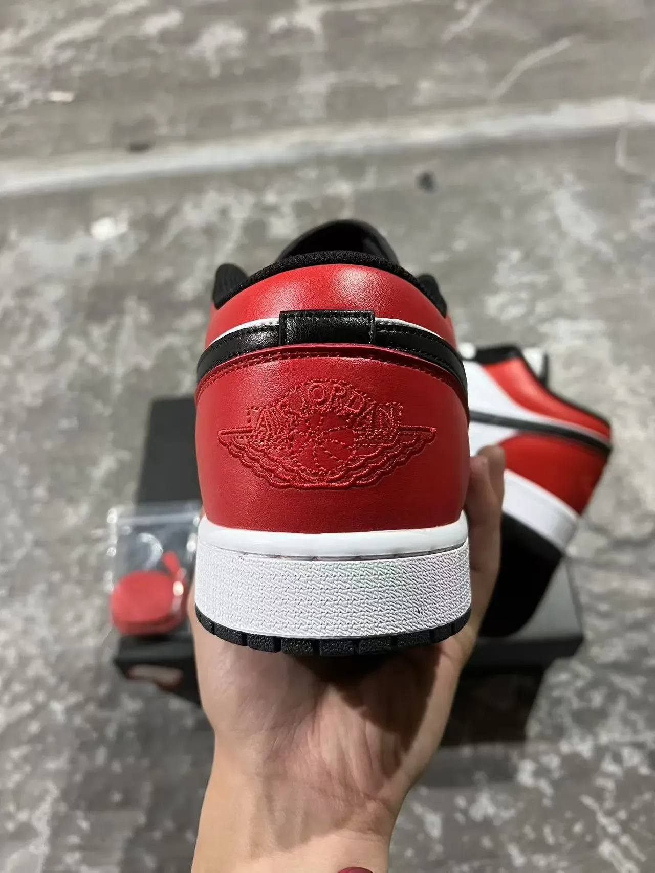 Nike Air Jordan 1 Low Red Black White Lifestyle Sneakers 8