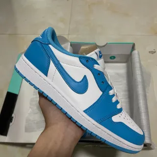 Nike Air Jordan 1 White and Blue Lifestyle Sneakers