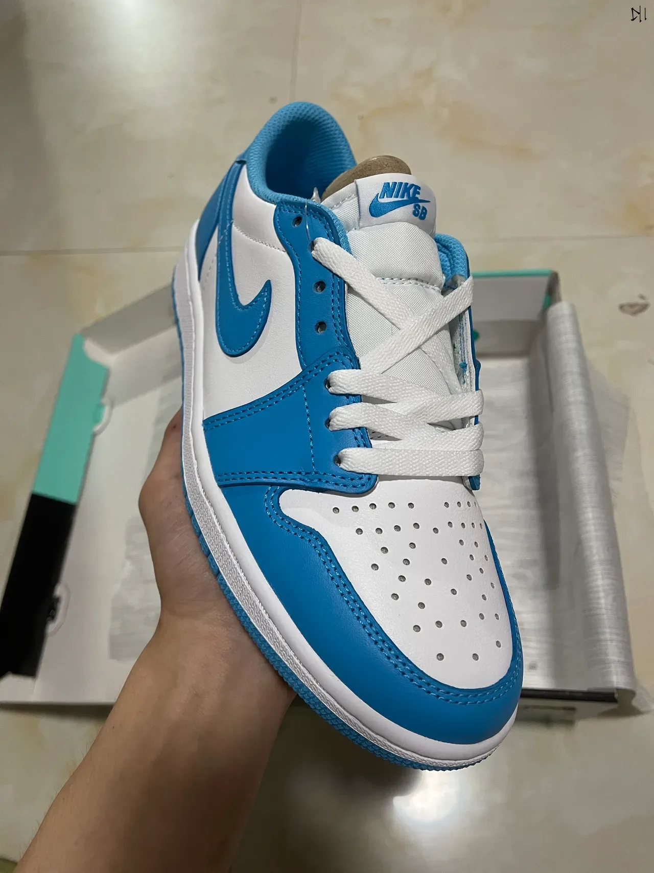 Nike Air Jordan 1 White and Blue Lifestyle Sneakers 2