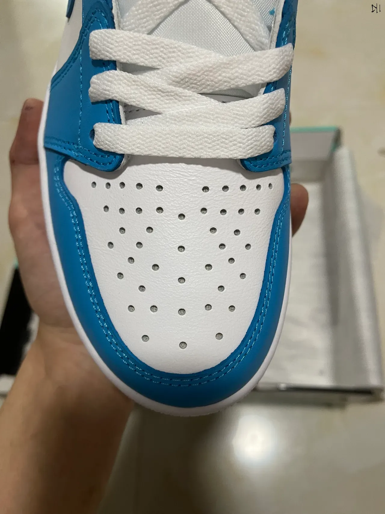 Nike Air Jordan 1 White and Blue Lifestyle Sneakers 3