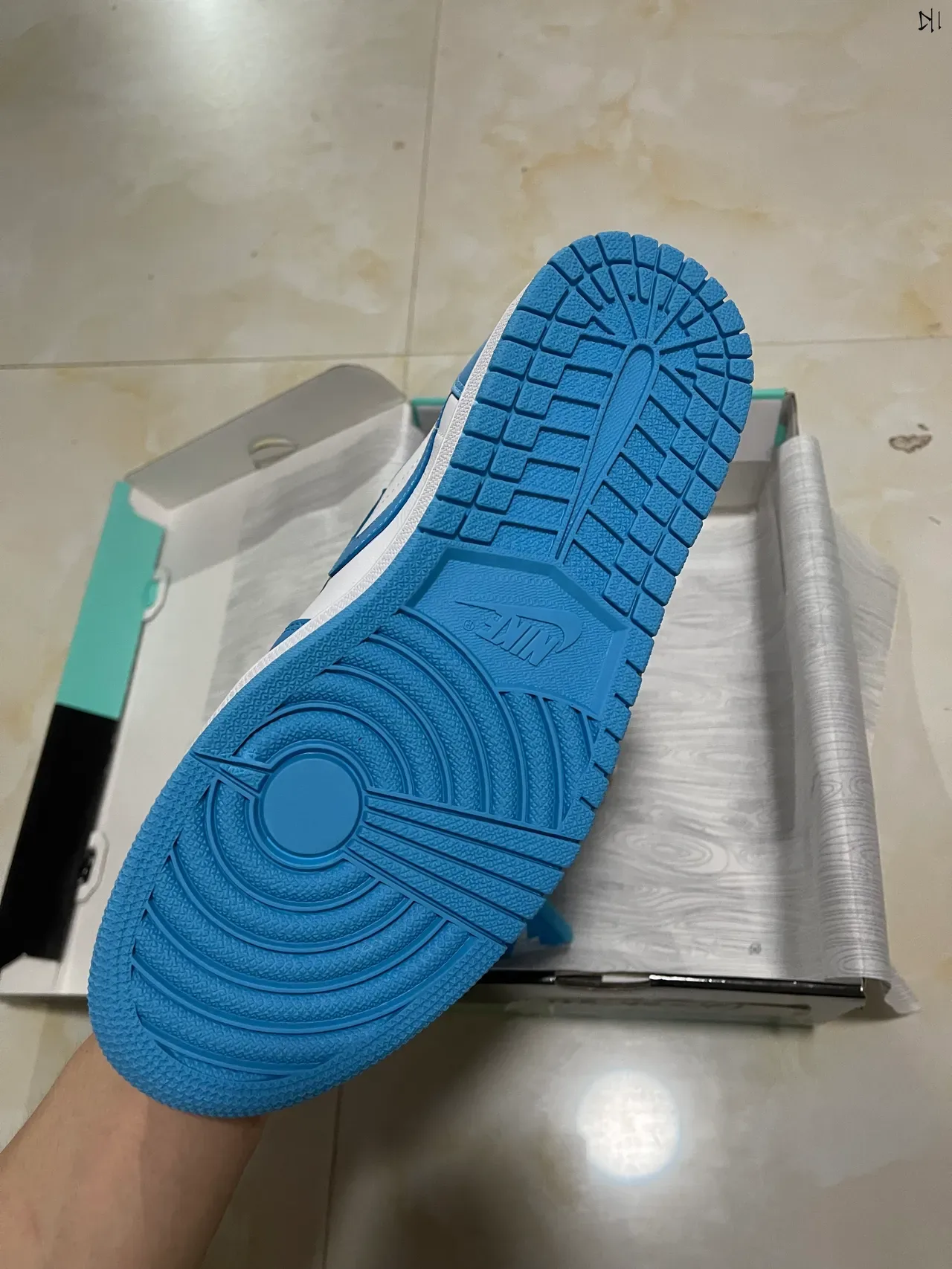 Nike Air Jordan 1 White and Blue Lifestyle Sneakers 5