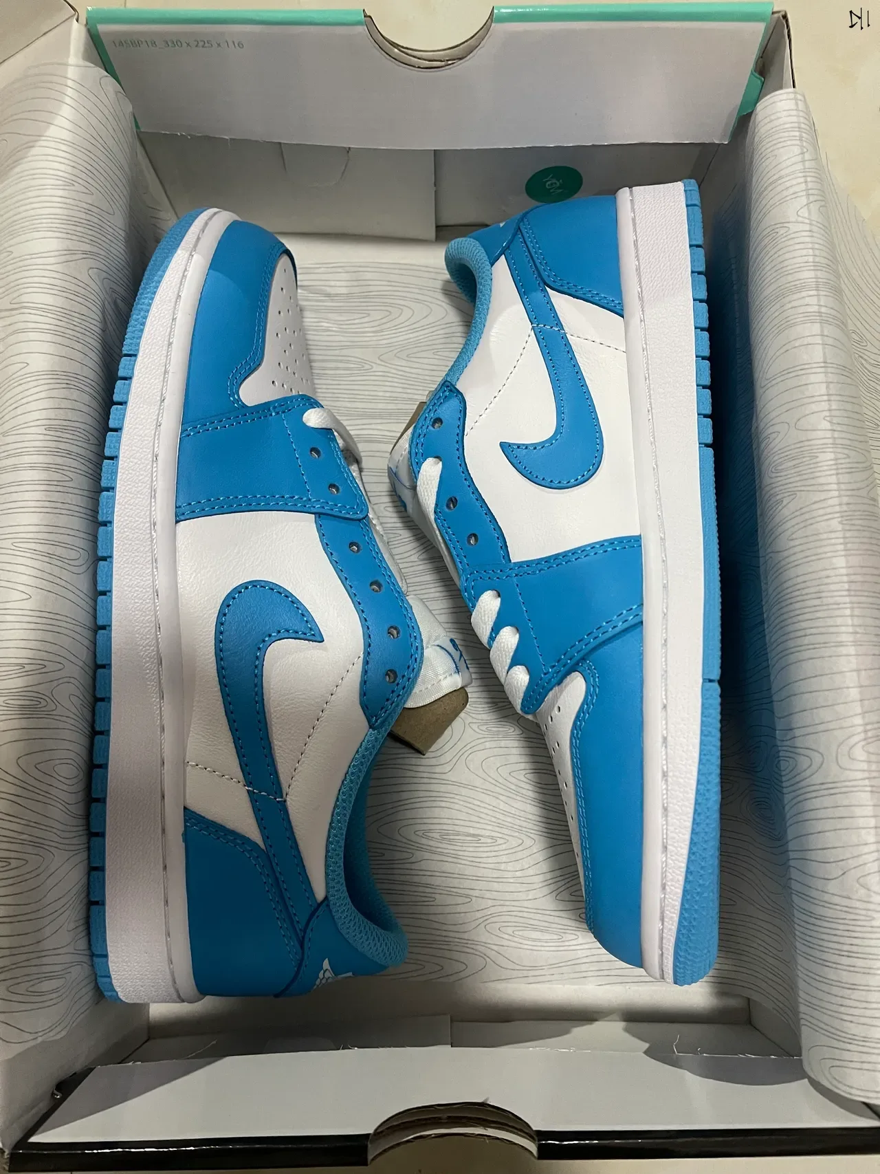 Nike Air Jordan 1 White and Blue Lifestyle Sneakers 7