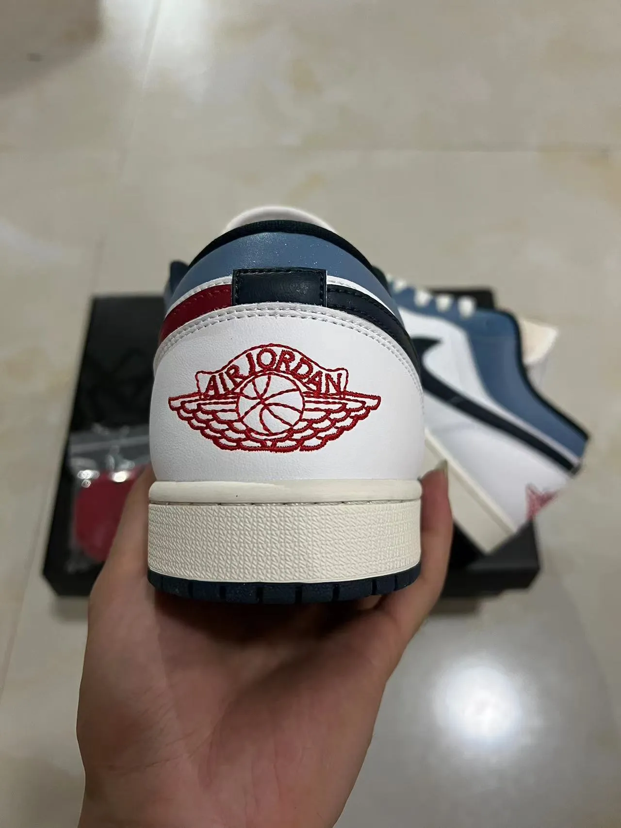 Nike Air Jordan 1 White Blue Black Lifestyle Sneakers 4
