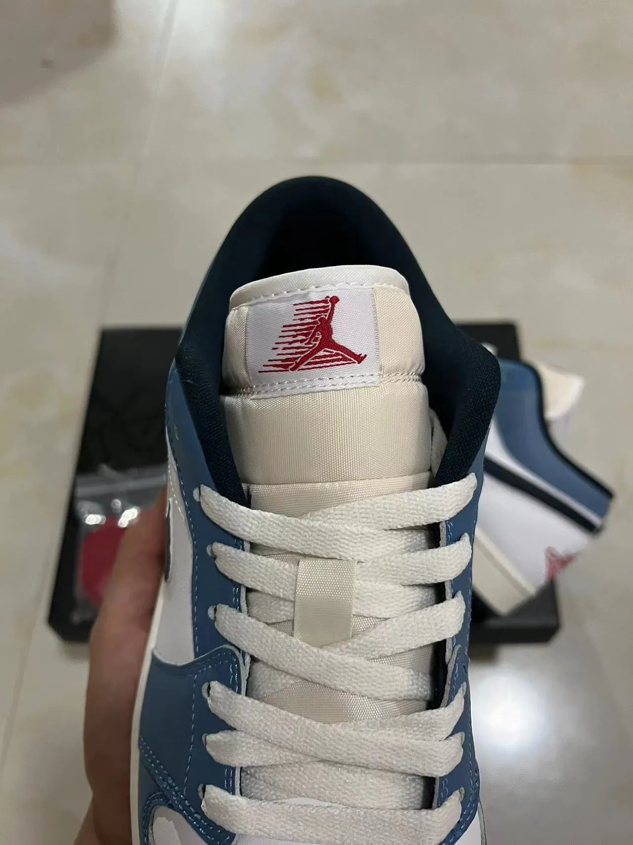 Nike Air Jordan 1 White Blue Black Lifestyle Sneakers 8