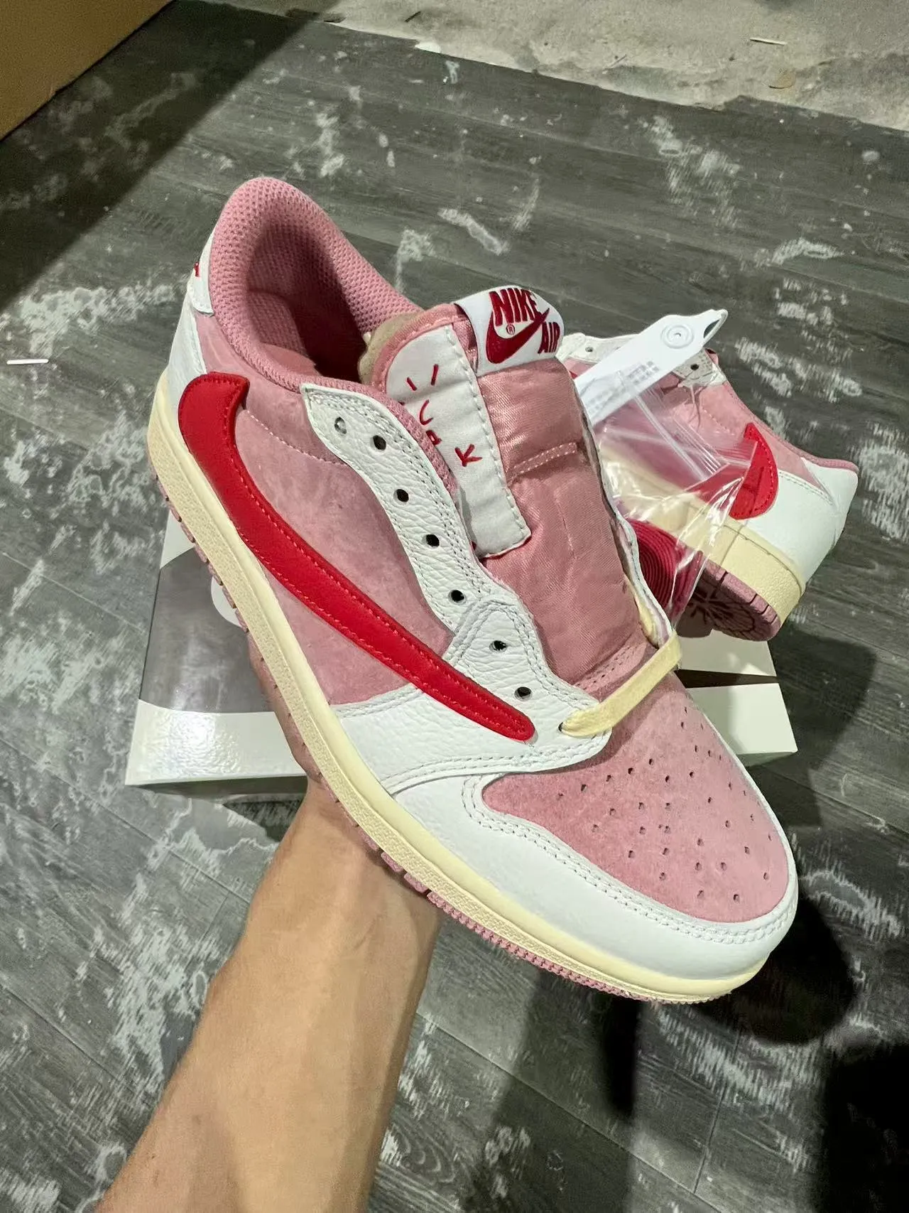Nike Air Jordan 1 White Pink Red Lifestyle Sneakers 2