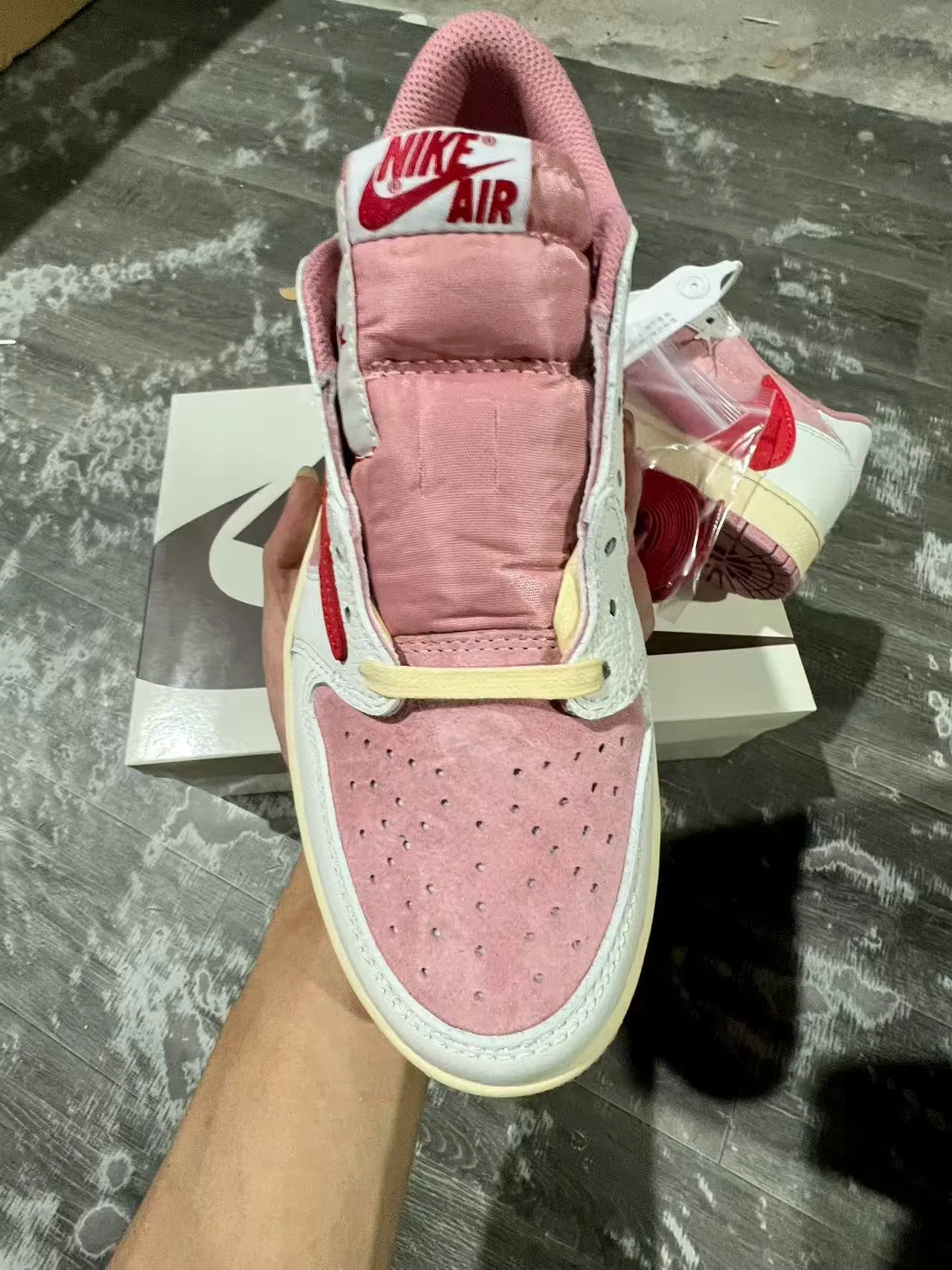 Nike Air Jordan 1 White Pink Red Lifestyle Sneakers 3